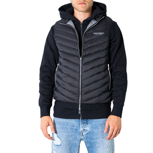 Armani Exchange® Chaleco Hombre Otoño/Invierno - Diseño Atemporal en Negro con Cremallera y Bolsillos Laterales