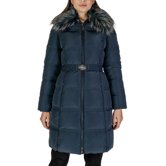 Guess® Cazadora Mujer Otoño/Invierno - Diseño Unicolor Azul con Cremallera y Bolsillos